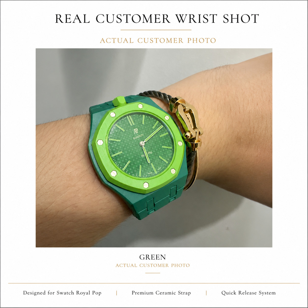 Ceramic Watch Strap Case Kit Compatible with Swatch AP Royal Pop Bioceramic Band
