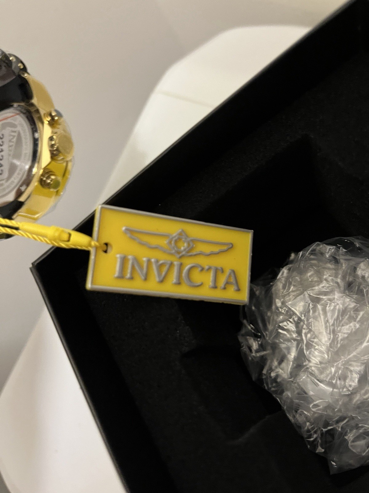 Invicta Men’s Diver Chronograph Quartz Black Dial Gold Case 48mm w/ Box