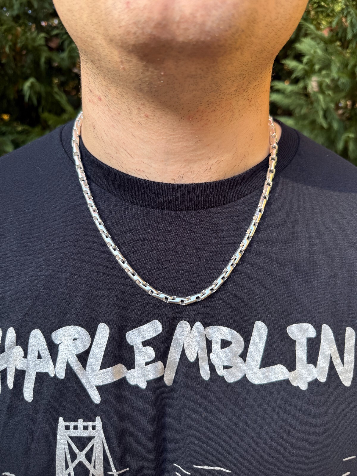 Real 925 Sterling Silver Handmade Custom 6mm Bullet Rolo Chain Necklace 18-28″