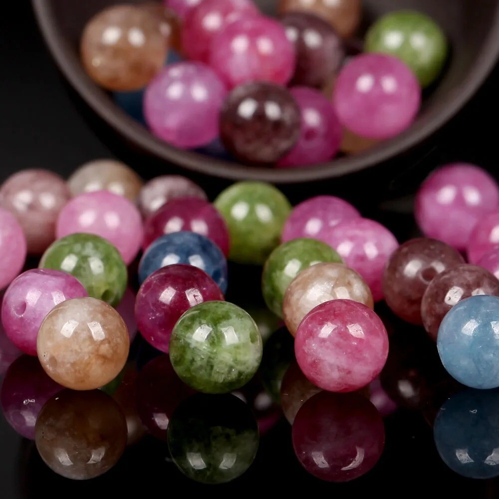 Natural Gemstone Round Spacer Loose Beads Jewelry Making 4mm 6mm 8mm 10mm 12mm