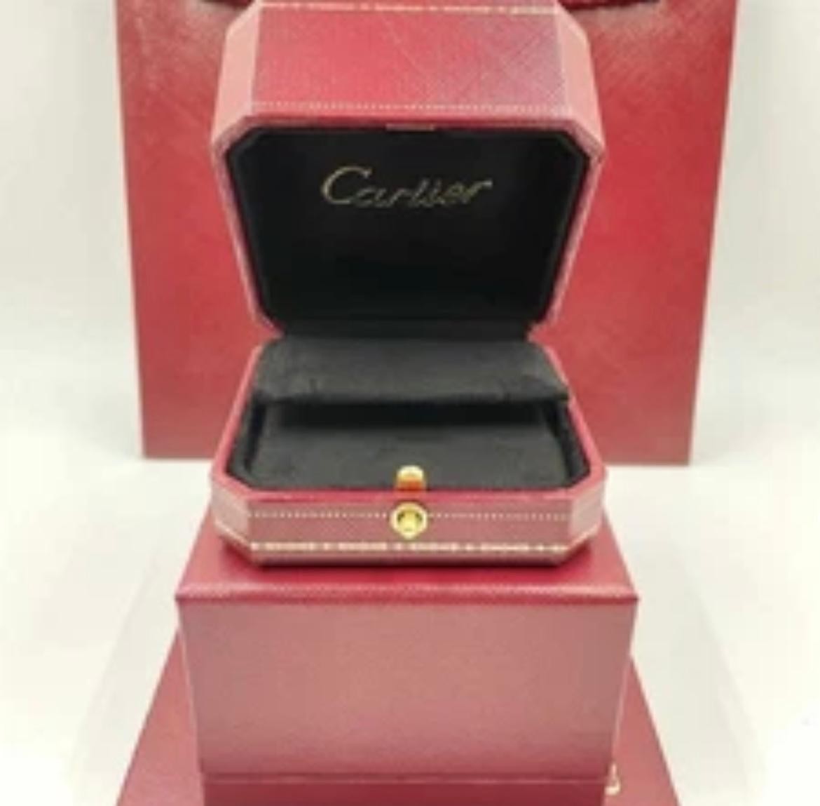 Cartier Empty Ring Box Jewelry Case Gift Bag Inner Box & Certificate Set