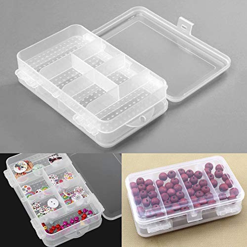 Double Sided Storage Organizer Container with Dividers Jewelry 10-Grid 1-Pack