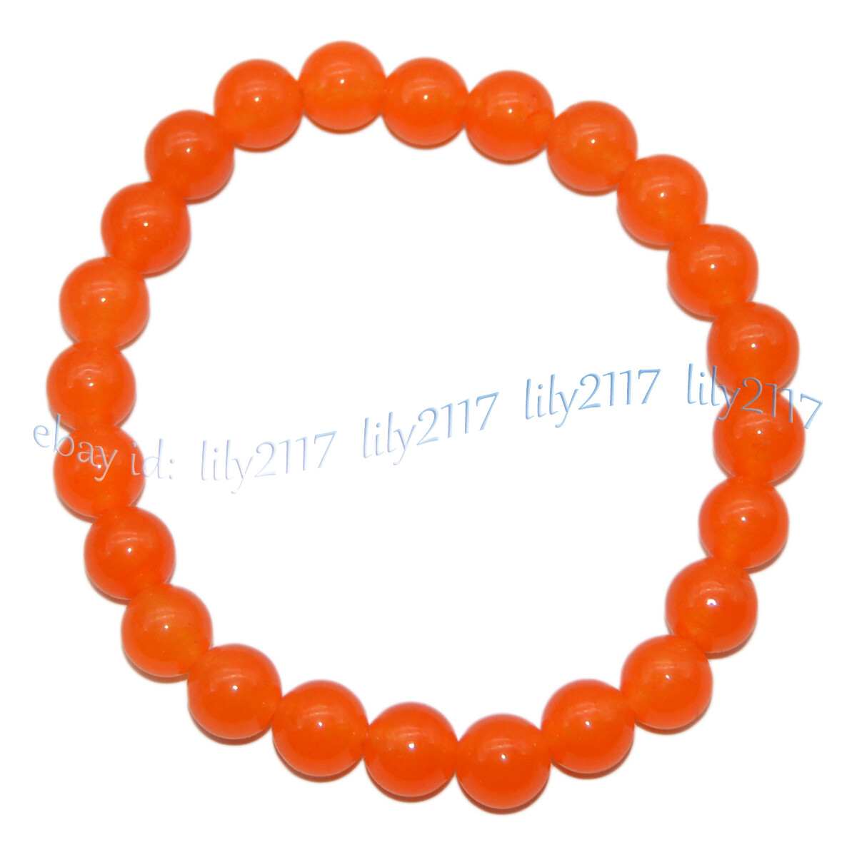 8mm Assorted Multicolor Natural Gemstone Round Beads Elastic Bracelet 7.5”