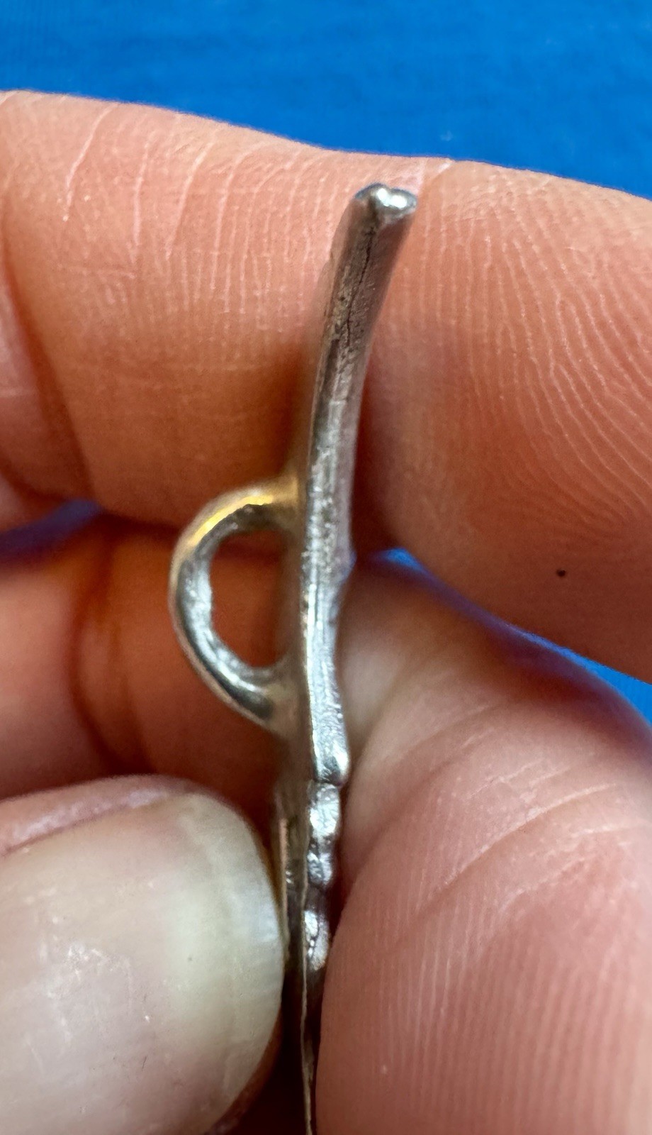Vintage cast pewter Crescent Moon Pendant