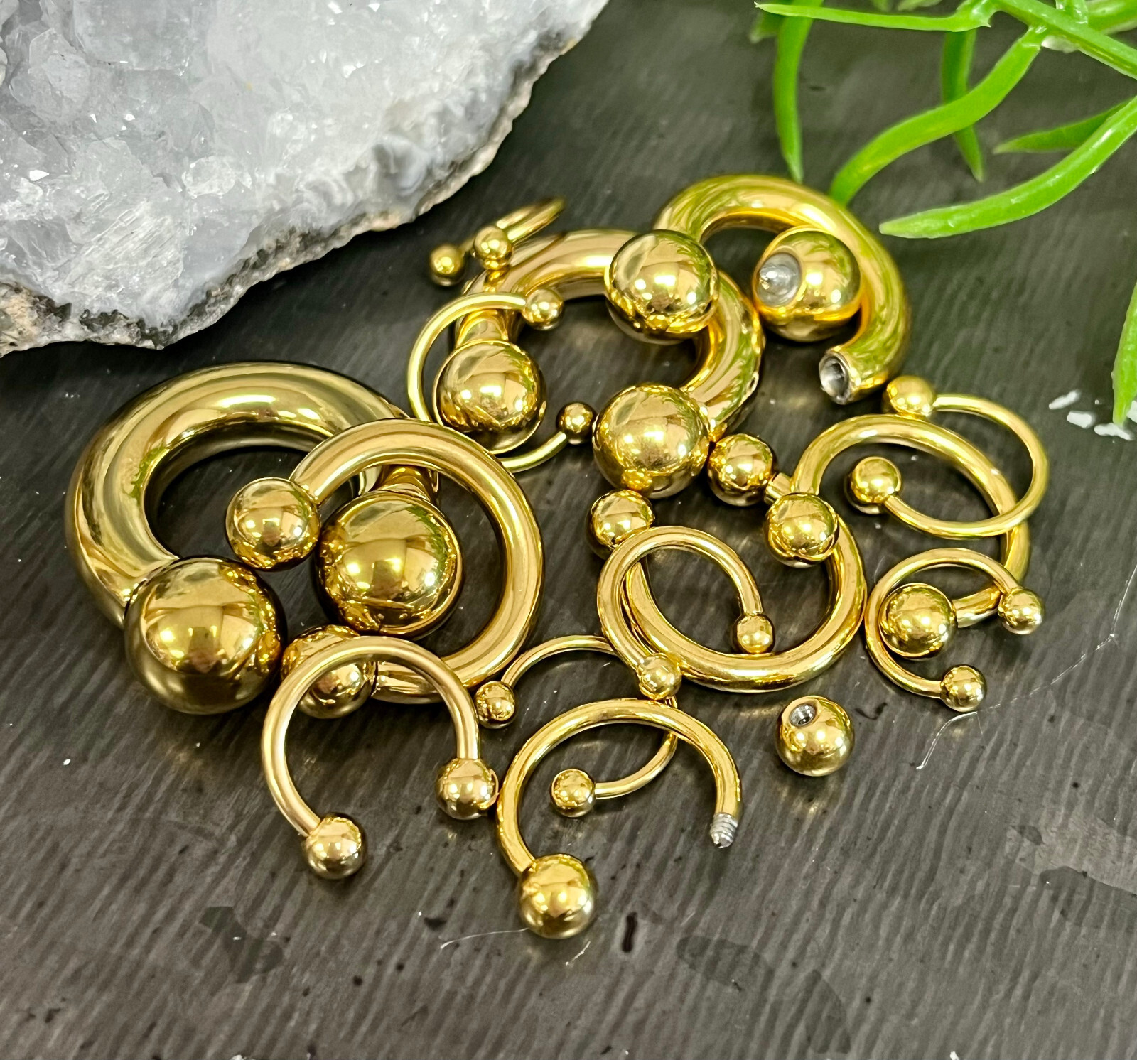 1pc Gold Circular Barbell Horseshoe Ring Septum Ear Cartilage Nipple Eyebrow