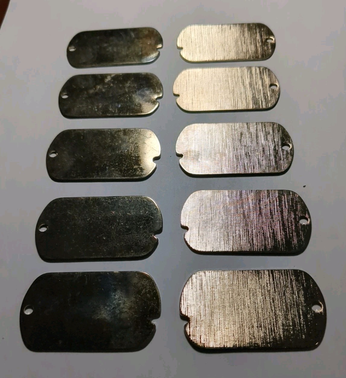 Stainless Steel Shiny Matte Finish ID Identification/Dog Tags Set of 10