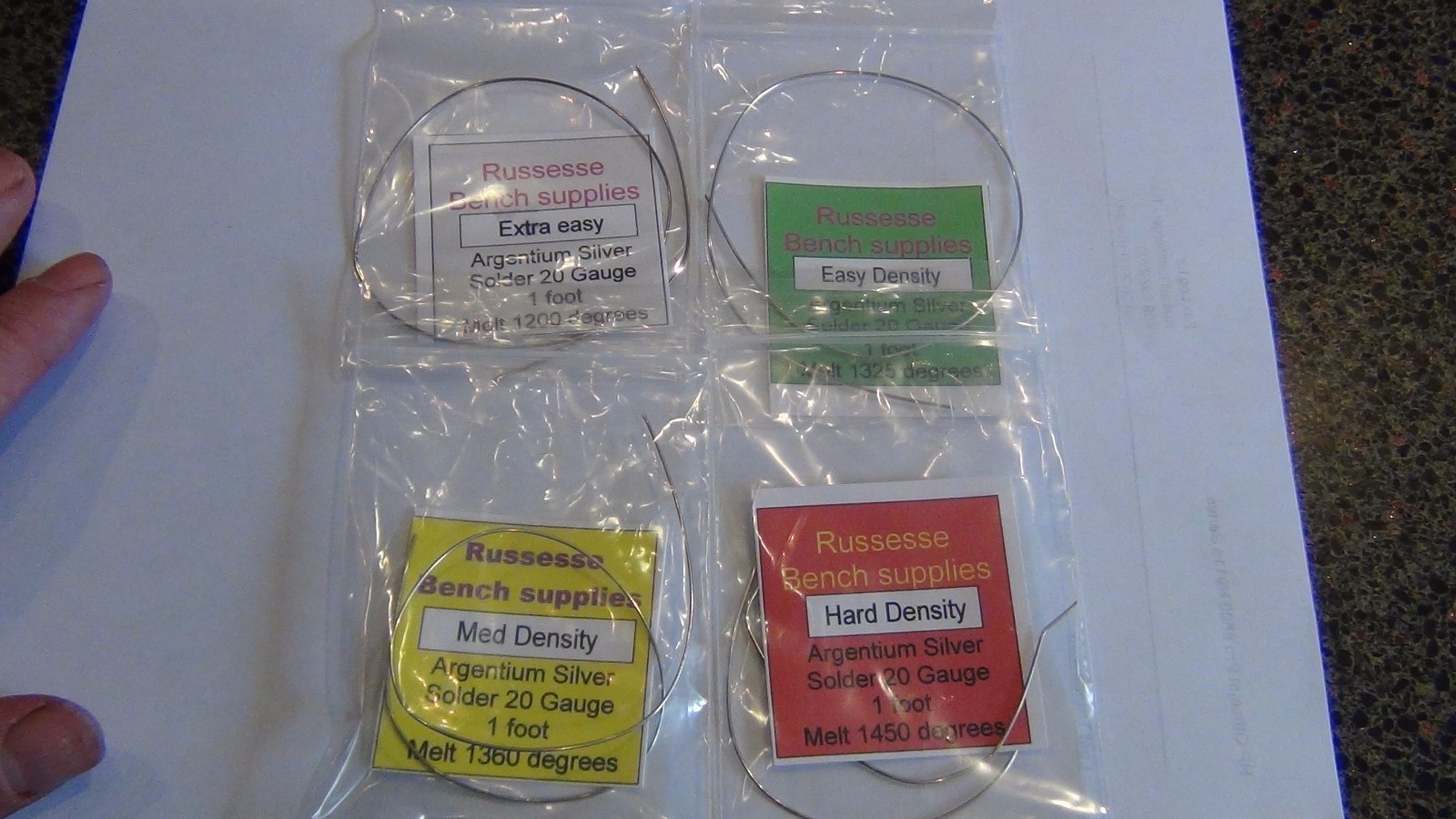 Argentium Silver Solder Wire 20 Ga. pick easy medium or hard 12 in