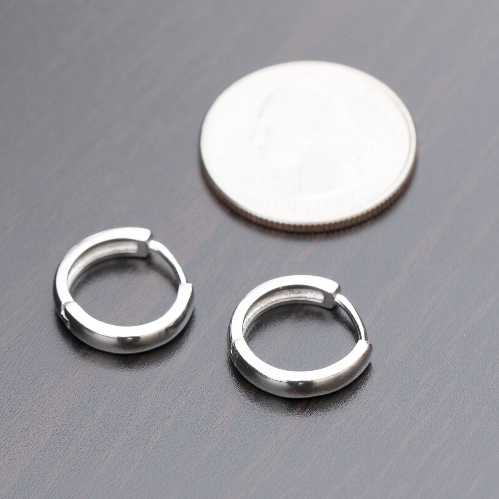 High Quality Solid Small Round Shape 925 Sterling Silver Hoop Earrings For Men