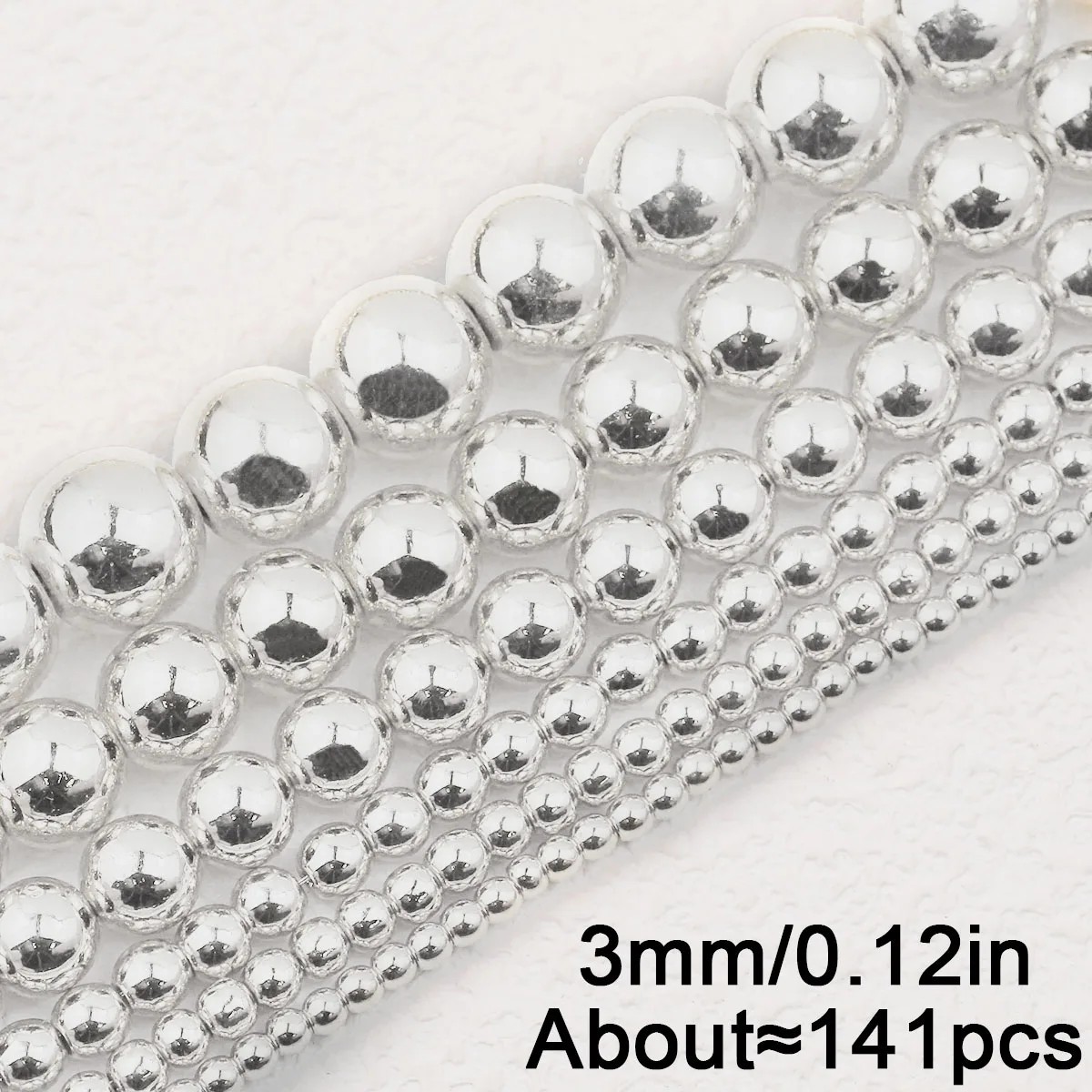 Sterling Silver Smooth Beads Ball Chain Necklace 4MM/6MM/8MM/10MM Jewelry