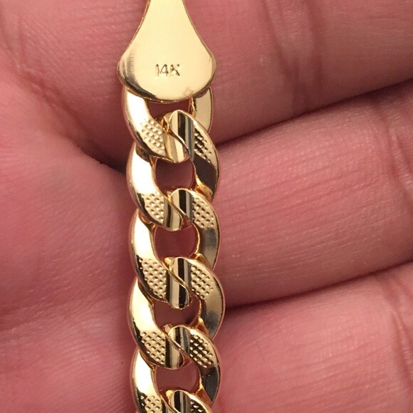 Hip Hop Rapper’s 7mm 24” 14K Stamped Gold Plated Cuban Chain Fashion Necklace