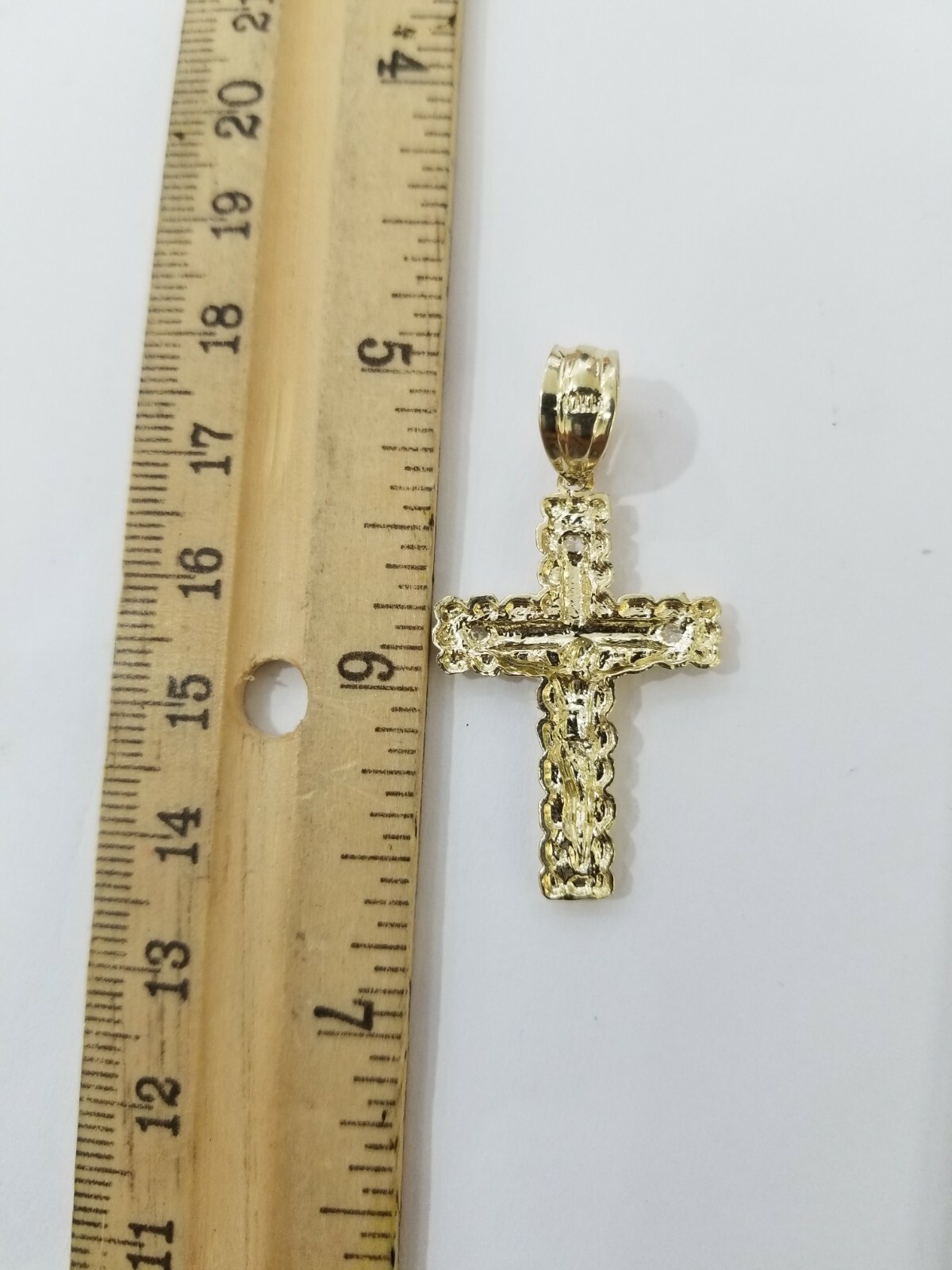 Real Solid 10k Gold Rope Chain Cross Charm 4mm Necklace & Pendant Set 16″-28″