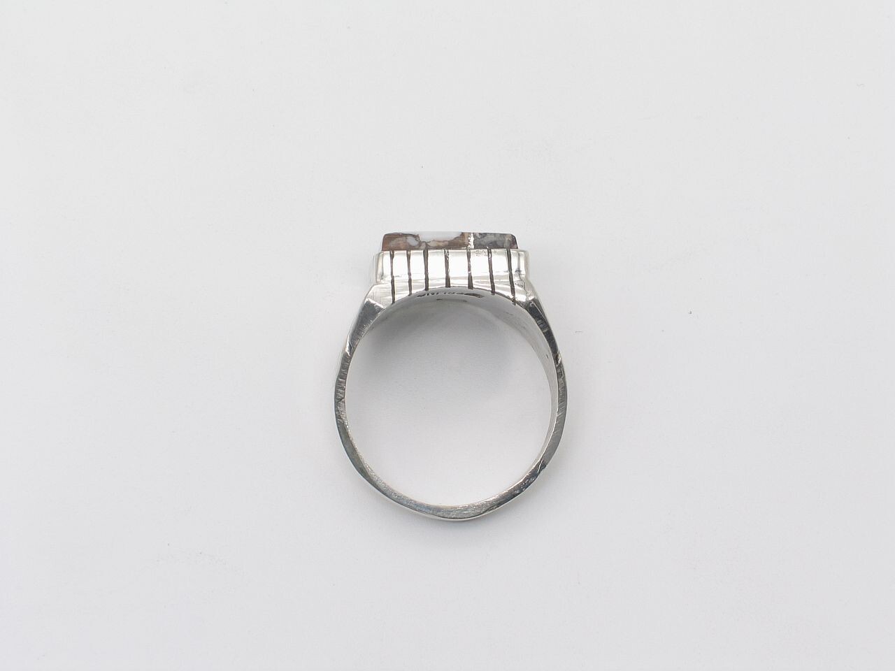 Native American Navajo Handmade Sterling Silver Multi-Stone Ring Size 11.5