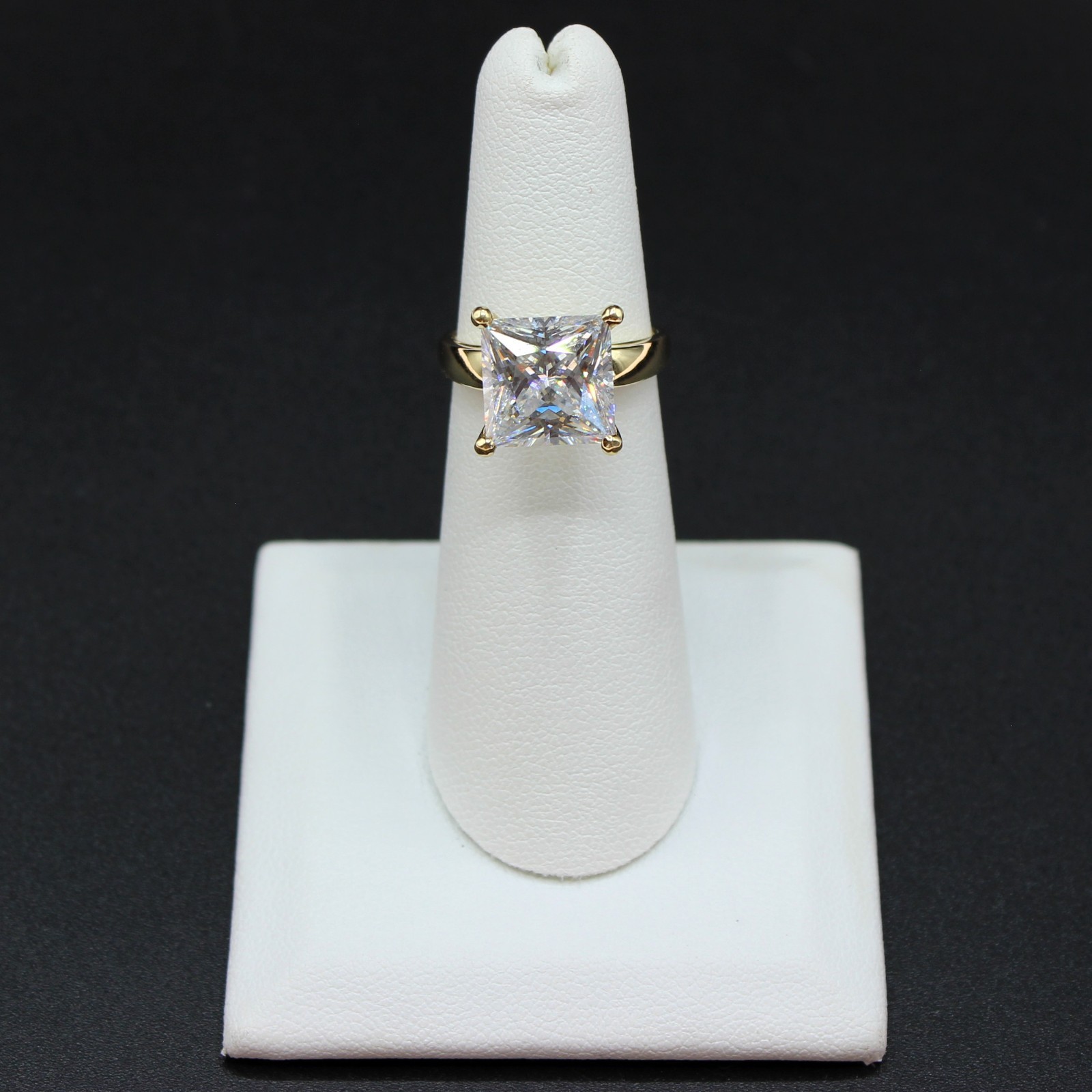 4 Carat Diamond Ring Engagement REAL 14k 6.80gm Man Made Wedding Vacation Size 5