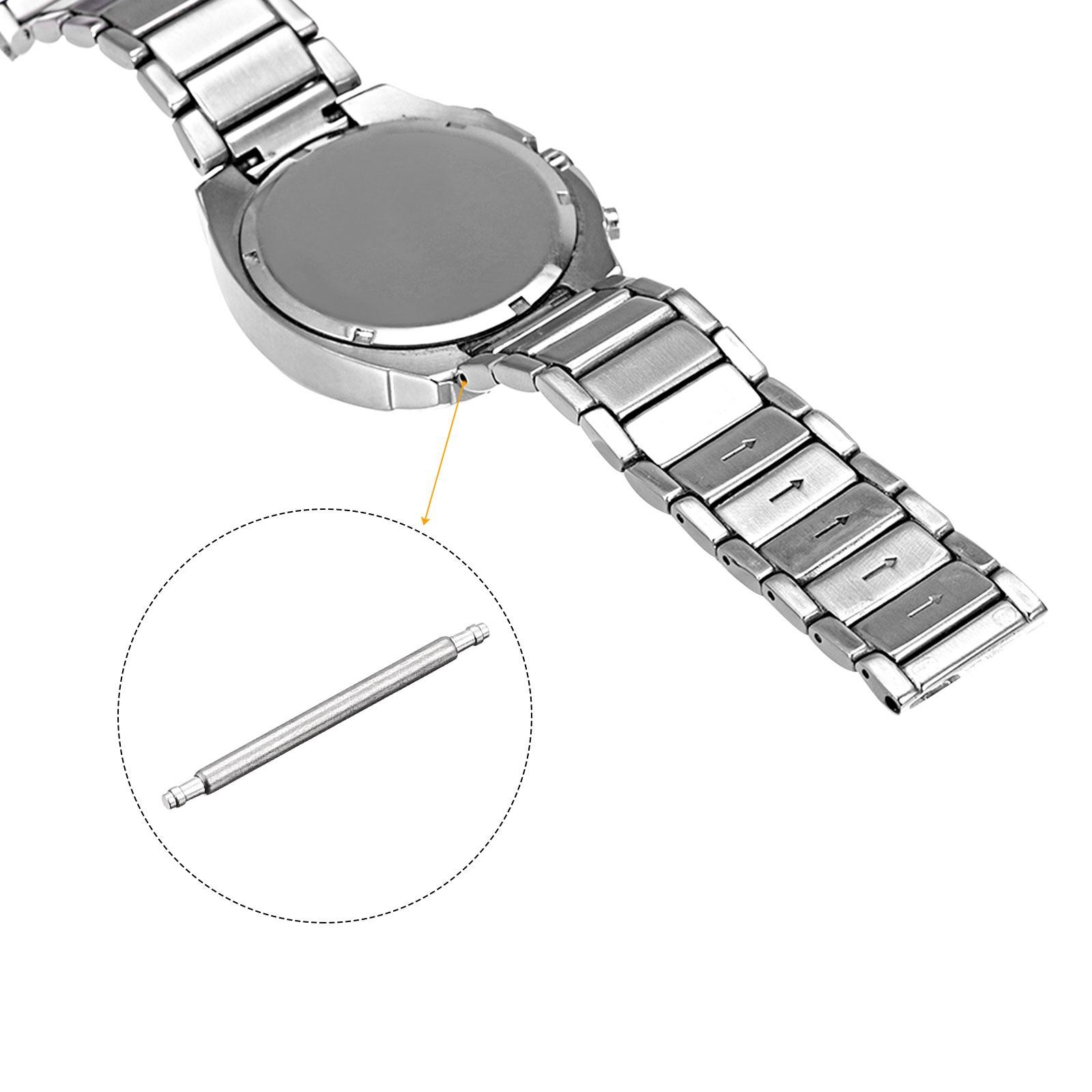 200 pcs 16mm Watch Band Pin 1.3mm Dia Steel Single Flanged End Spring Bar Pins