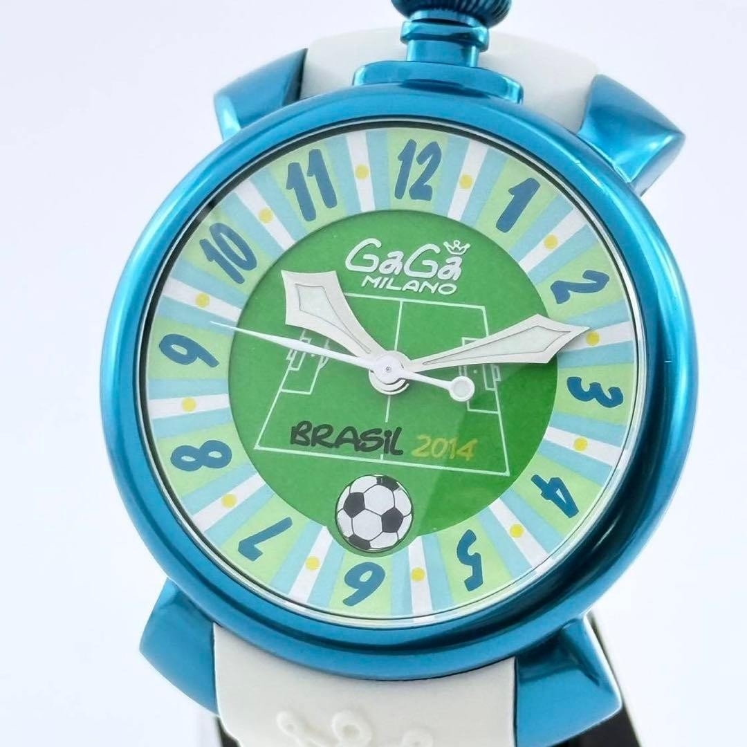 Gaga Milano Manuale 48 Brazil World Cup 2014 Blue Automatic Watch Japan 074098