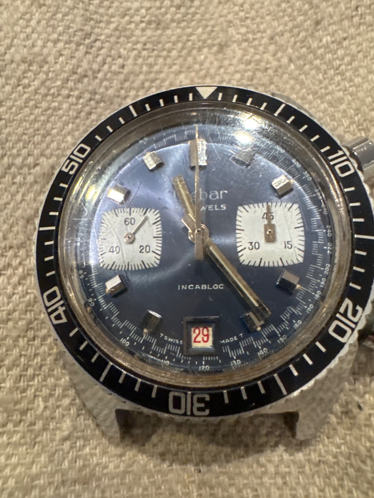 Vintage Clebar Chronograph Watch with Date