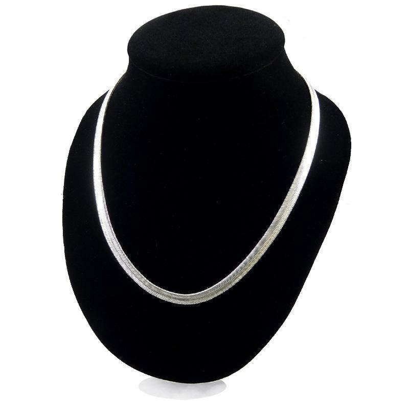 925 Sterling Silver 6mm Smooth Chunky Italian Flat Snake Chain Necklace H788