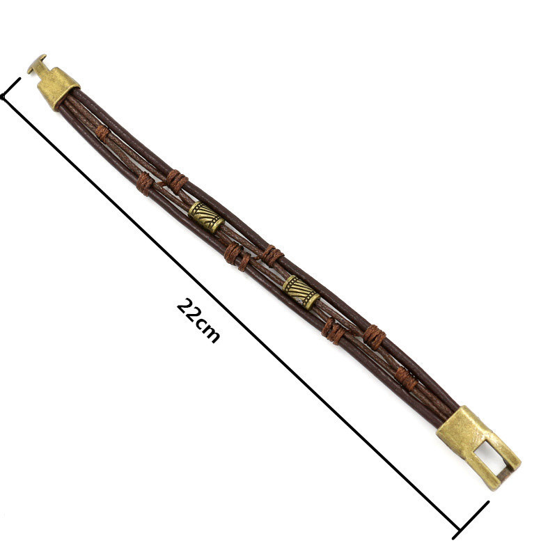 Fashion Bracelet Multilayer Genuine Leather Handmade for Man Woman Wristband New