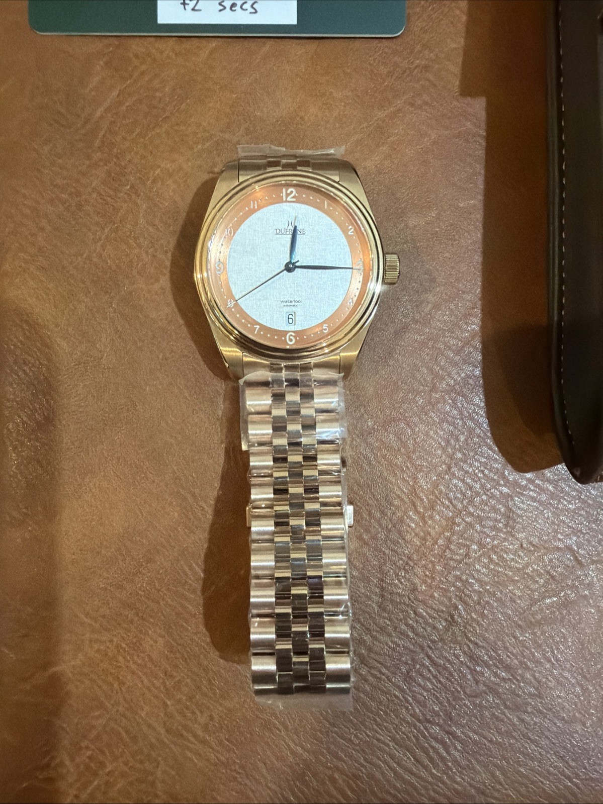 Dufrane Waterloo White Linen Dial NIB Condition On New Bracelet