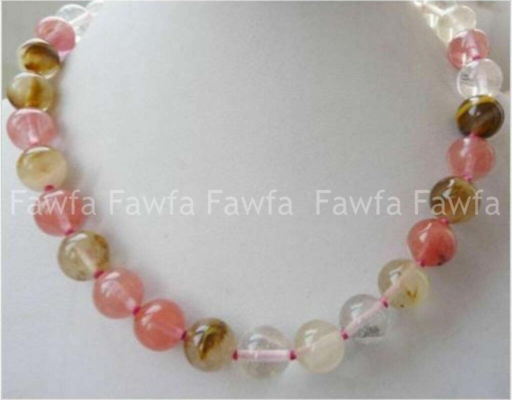 New Beautiful 6/8/10/12mm Natural Multicolor Round Gemstone Beads Necklace 18”