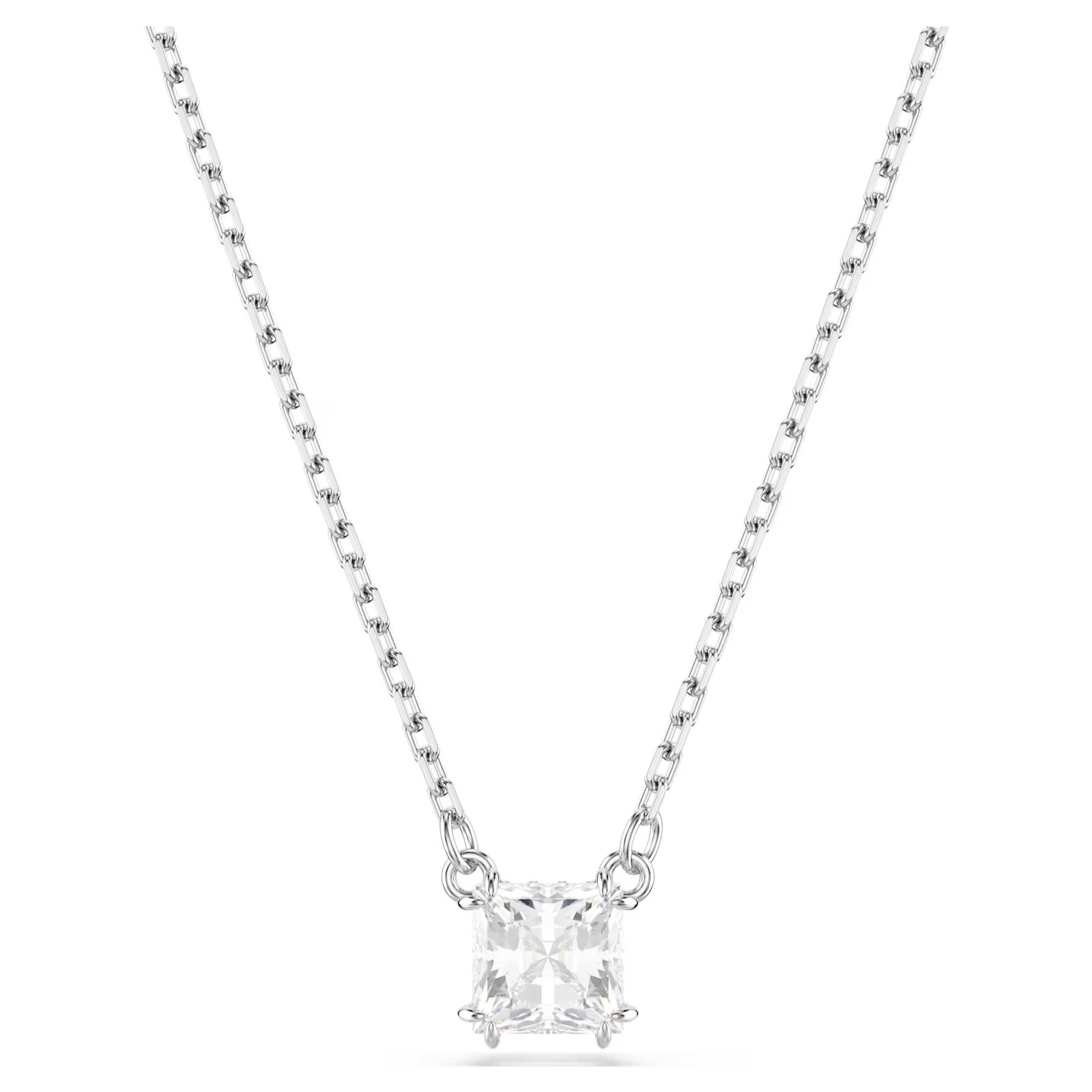Stilla Attract White Rhodium Plated Pendant Square Cut New