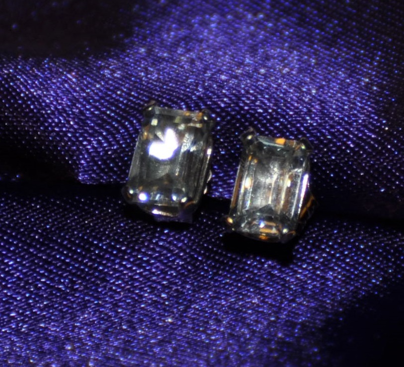 6MM x 4MM EMERALD CUT AQUAMARINE EARRINGS– 1.00CTW — .925 STERLING SILVER