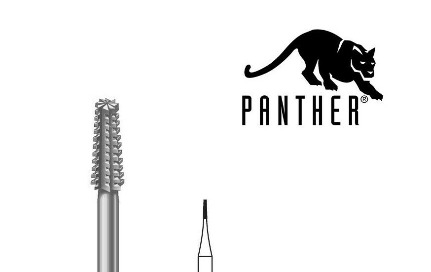 Bur Cone Square Cross Cut Size 021 – 2.1mm Pack of 6 Panther Germany