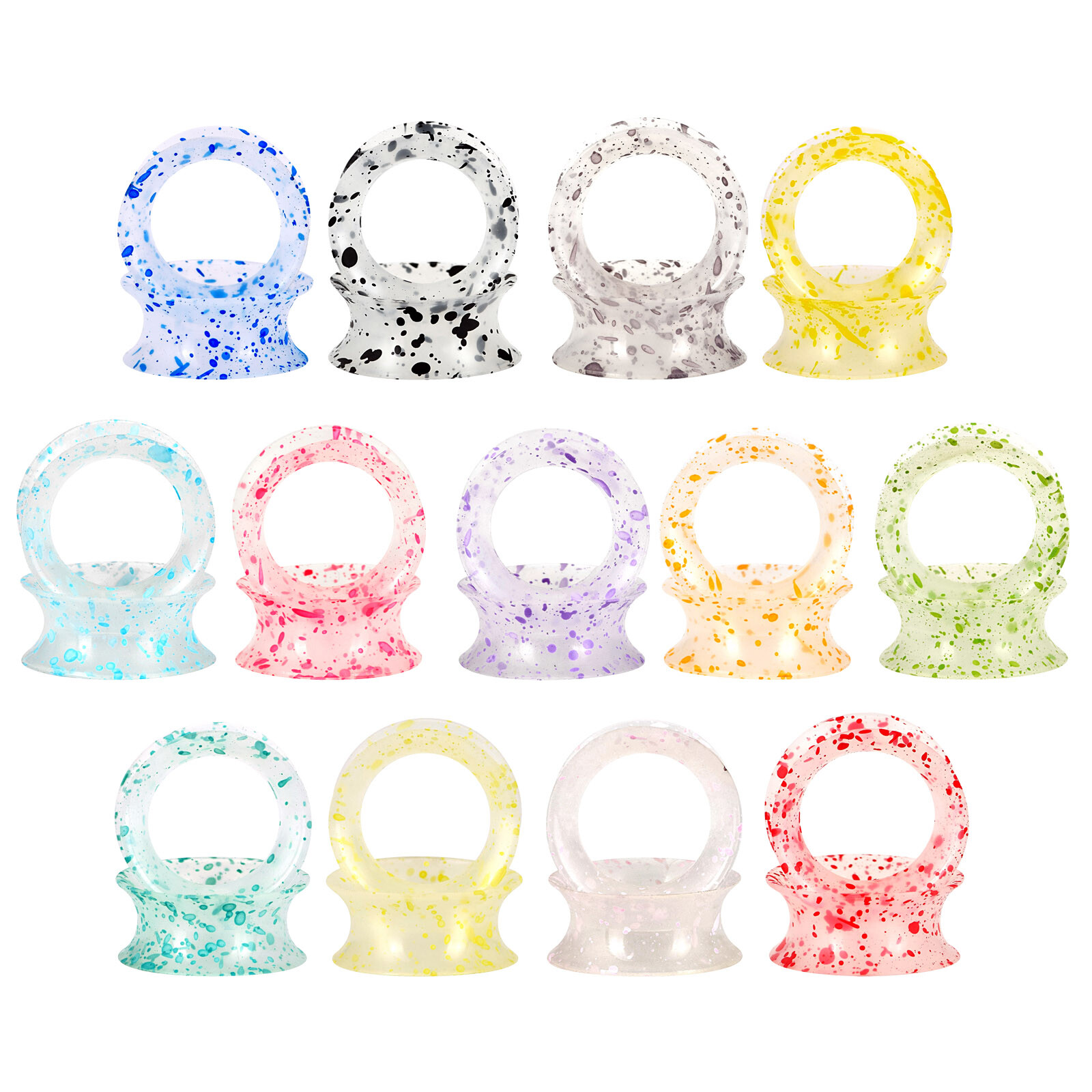 2PCS-ULTRA THIN SKINS TUNNELS-Silicone Ear Skin-Ear Gauges-Soft Ear plug 2G-3/4″