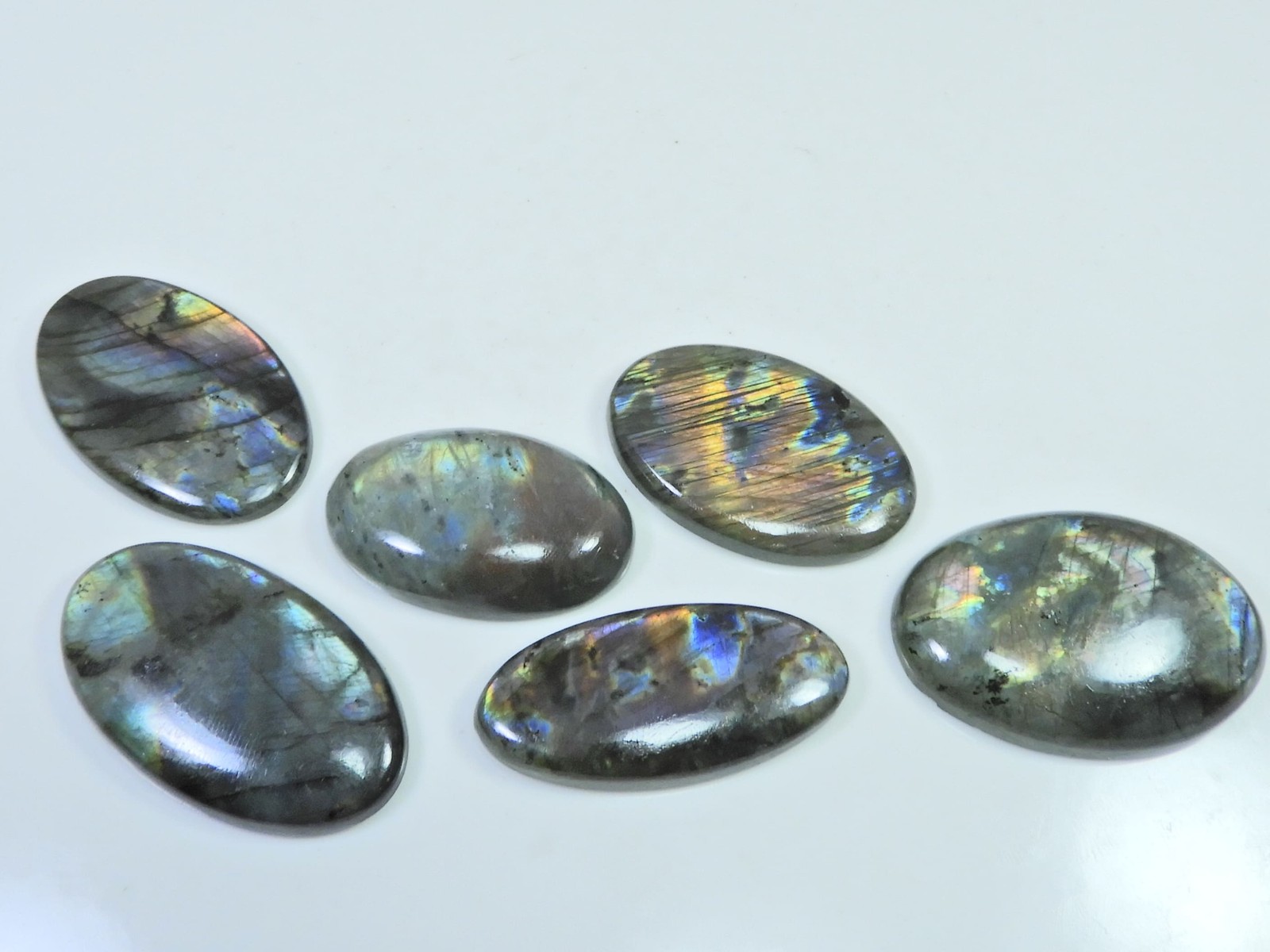 269Cts. Natural Purple Labradorite Spectrolite Oval Loose Gemstone 6Pcs Lot N097