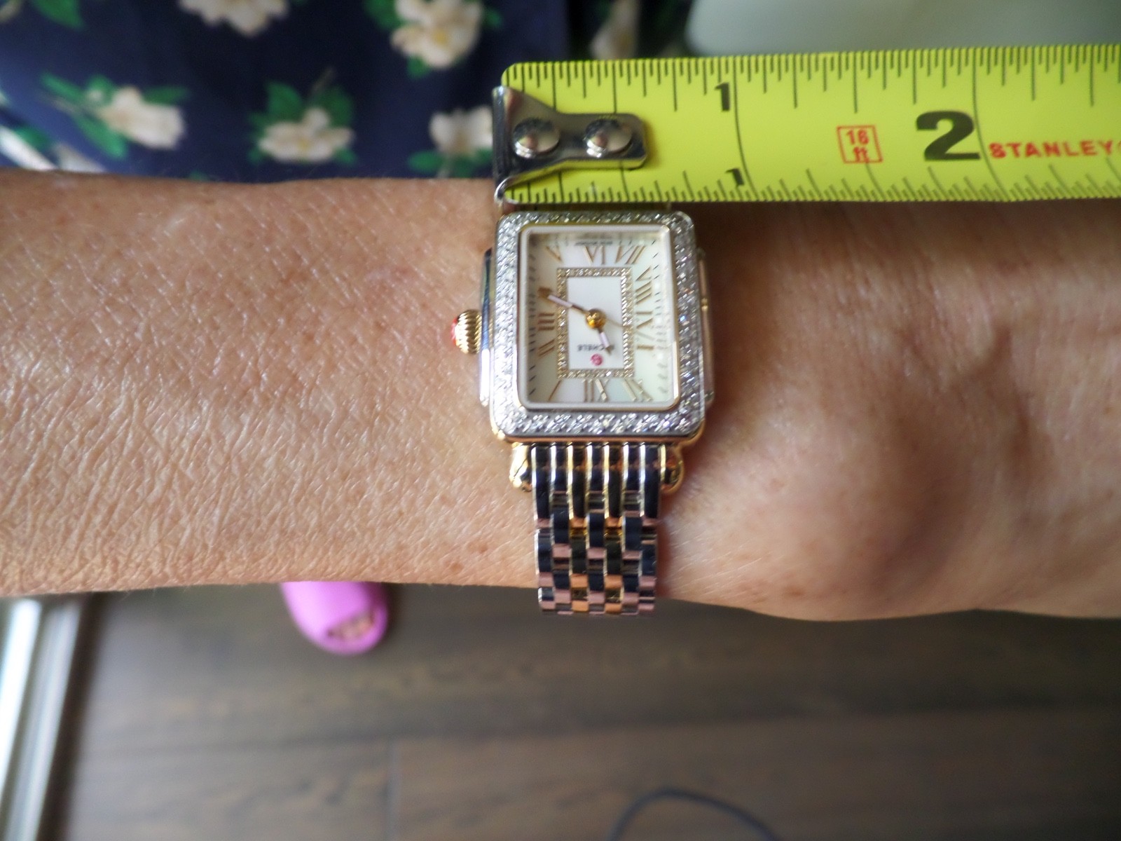 NEW Michele Deco Madison Mini Diamond Two Tone 18K Gold-Plated Watch $2495
