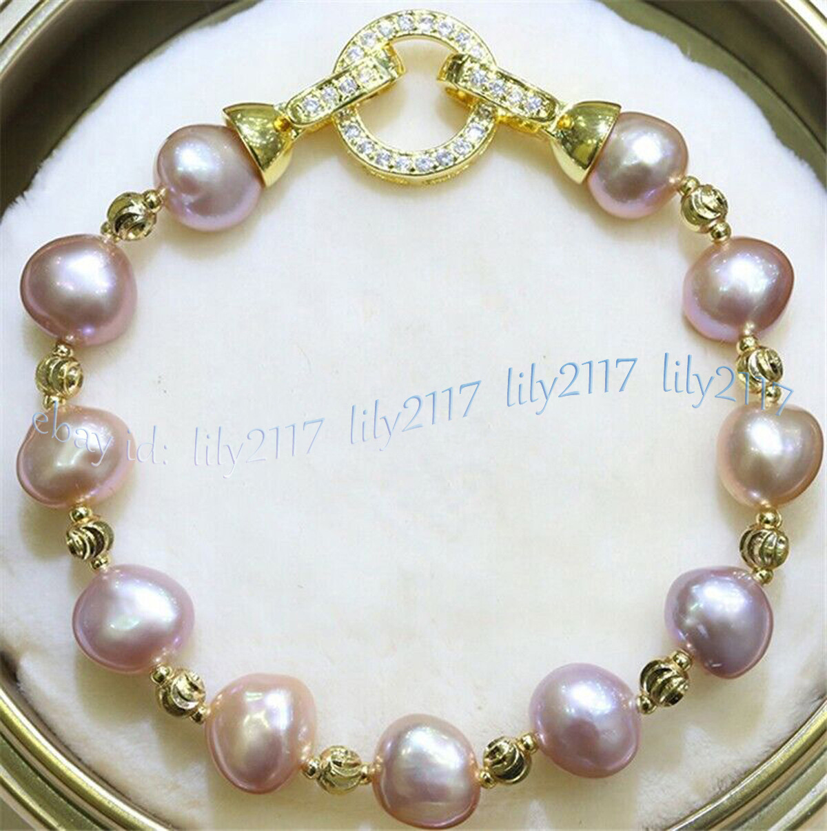ELEGANT REAL NATURAL MULTICOLOR BAROQUE FRESHWATER CULTURED PEARL BRACELET 7.5”