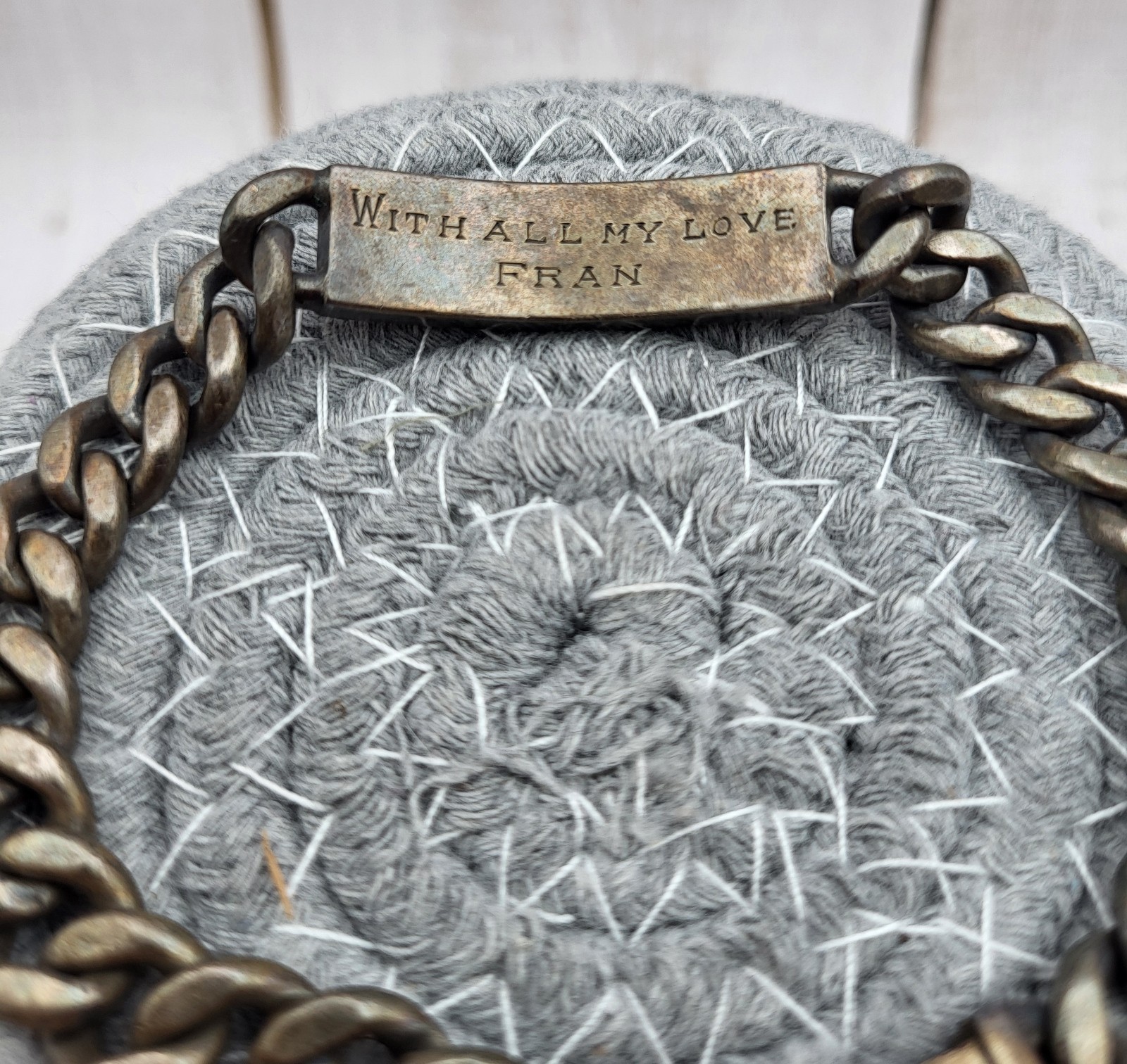 Vintage Napier 925 Sterling Silver ID Engraved Nameplate Curb Link Bracelet