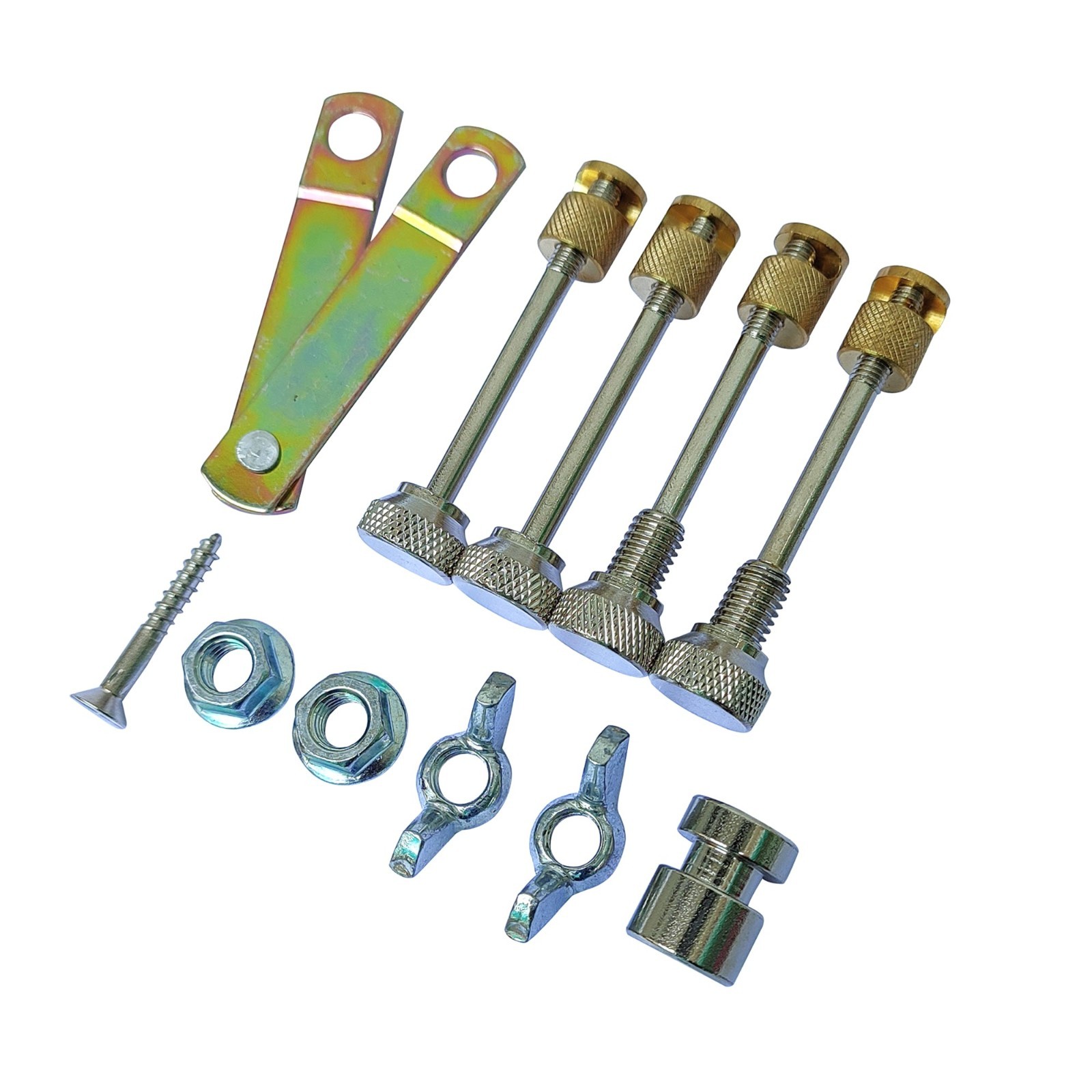 2 PC Set- Clock Winding Key Set Brass & Clock Movement Clamp Assembly Supports