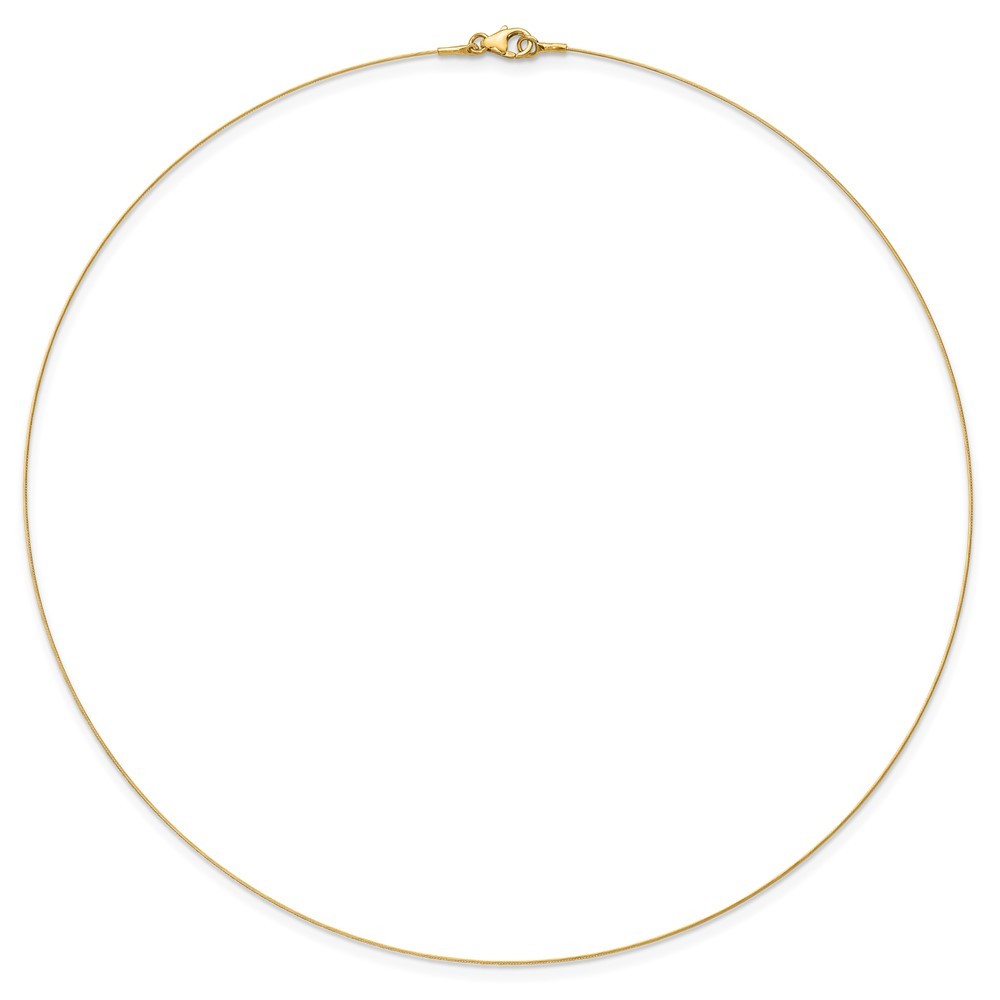 14k Yellow Gold 0.5mm Single Wire Necklace 16″ for Women 1.49gm