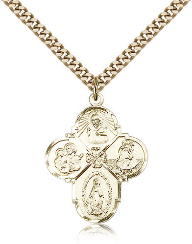Gold Filled Four Way Cross Necklace For Men On 24 Chain – 30 Day Money Back …