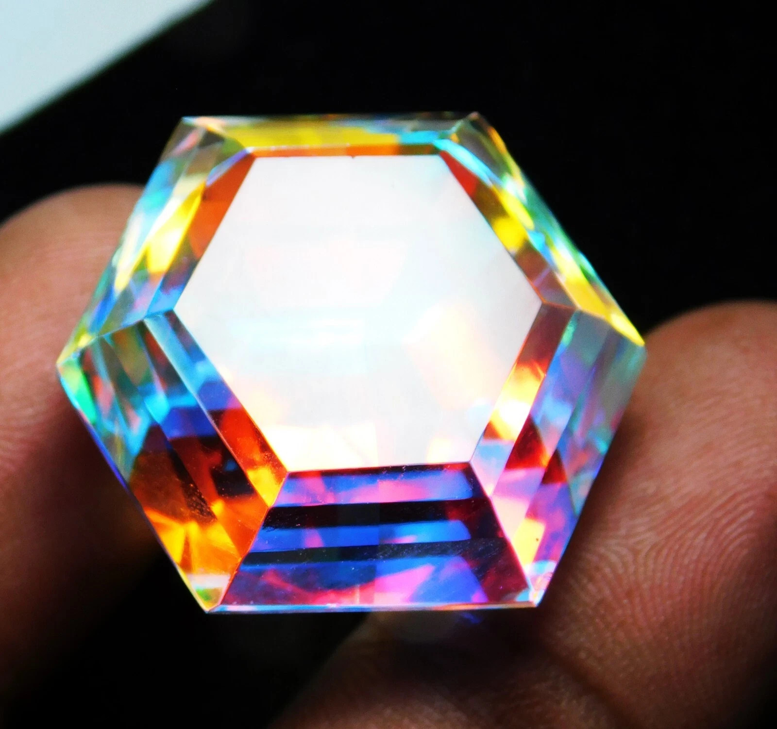 AAA Certified 111.90 Ct Natural Brazillian Mystic Topaz Hexagon Loose Gemstone