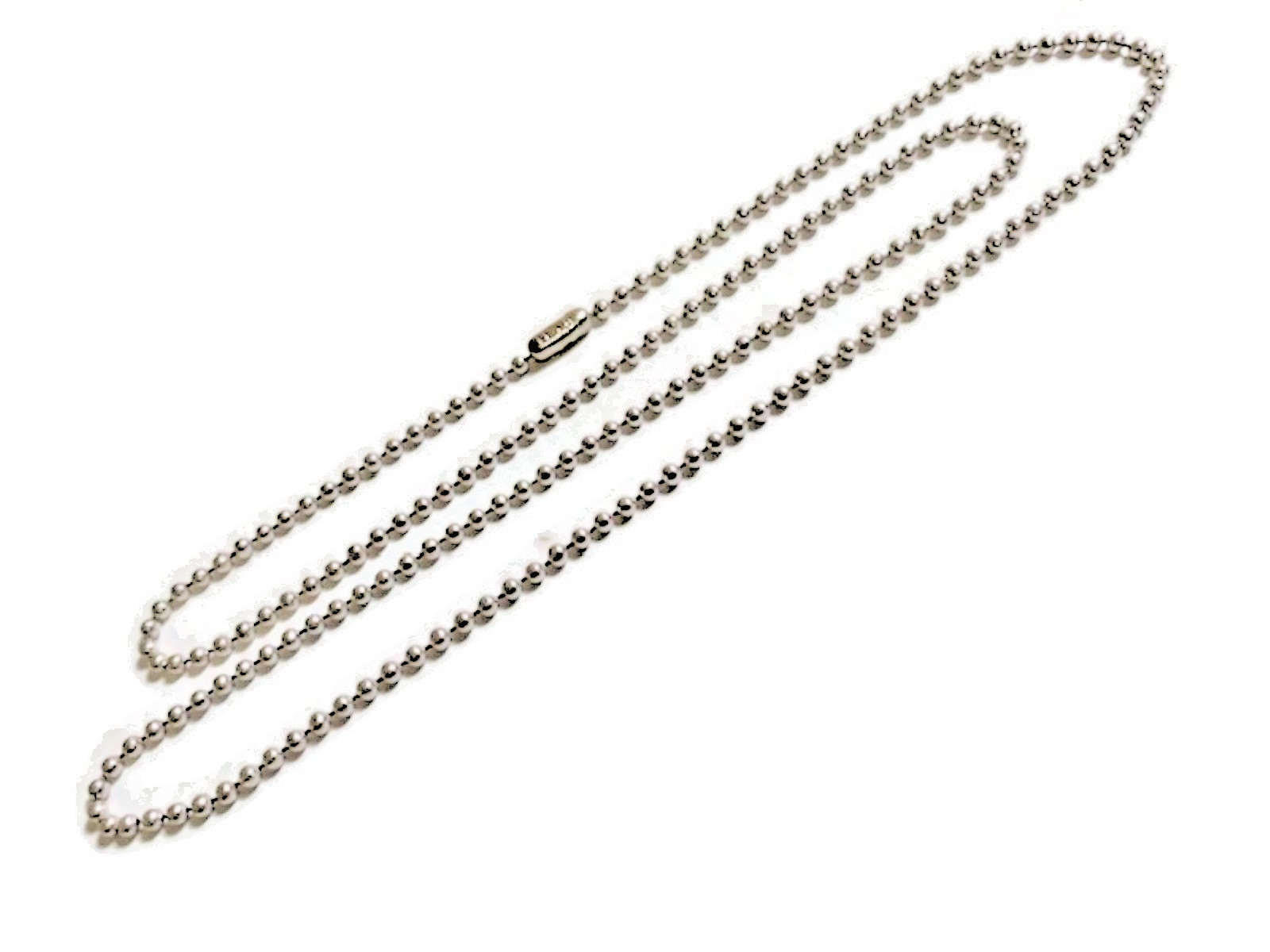 16″ in. – 30″ in. (2.4mm) PREMIUM STAINLESS STEEL SILVER BALL CHAIN NECKLACE