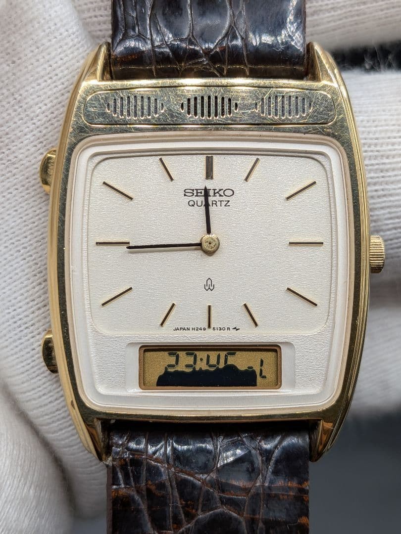 Excellent condition Rare SEIKO hybrid H249 5100 battery and gasket replaced