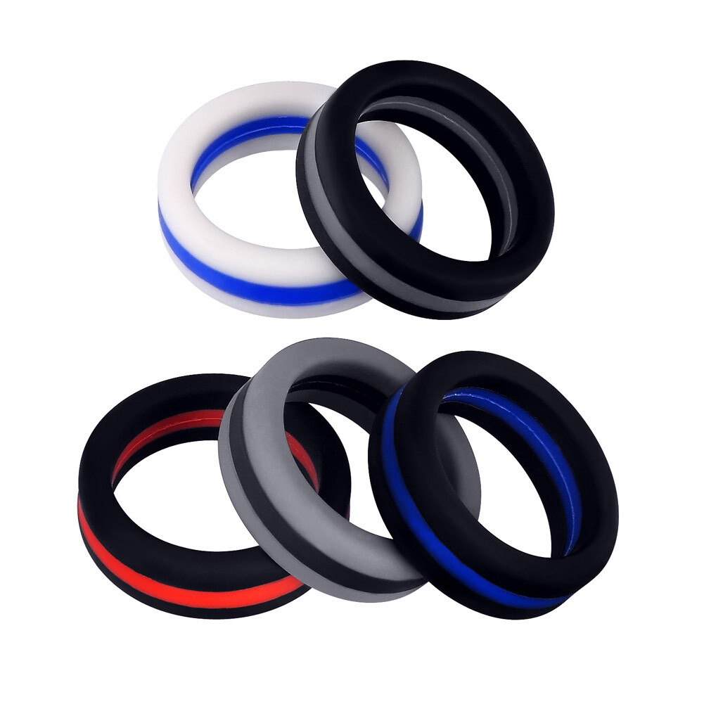 Flexible Silicone Wedding Ring Women Men Engagement Sport Rubber Band Size 4-14