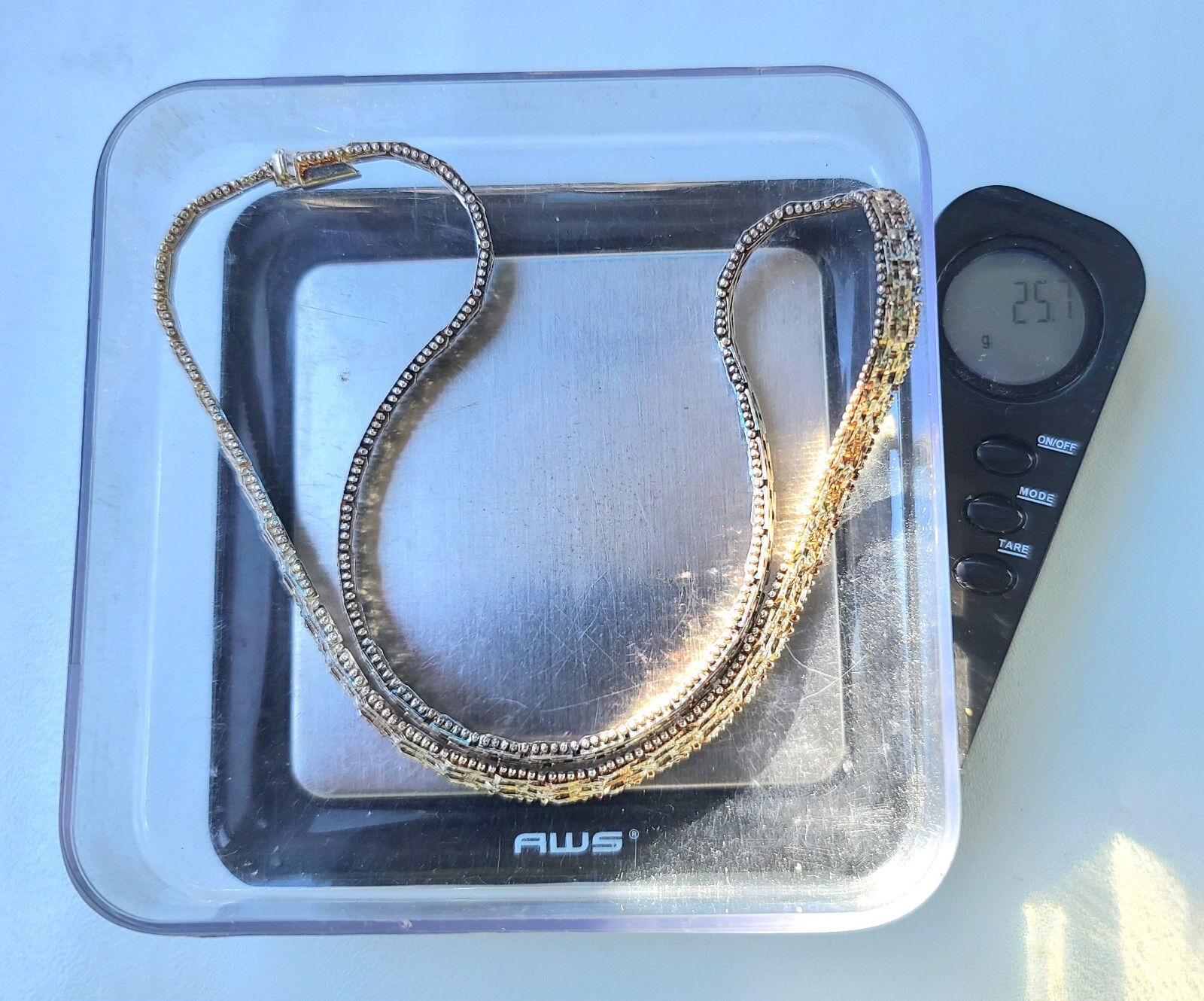 Vintage Italy Sterling 925 Solid Silver V Necklace 16.5″ Signed M 5.3mm 25.7gram