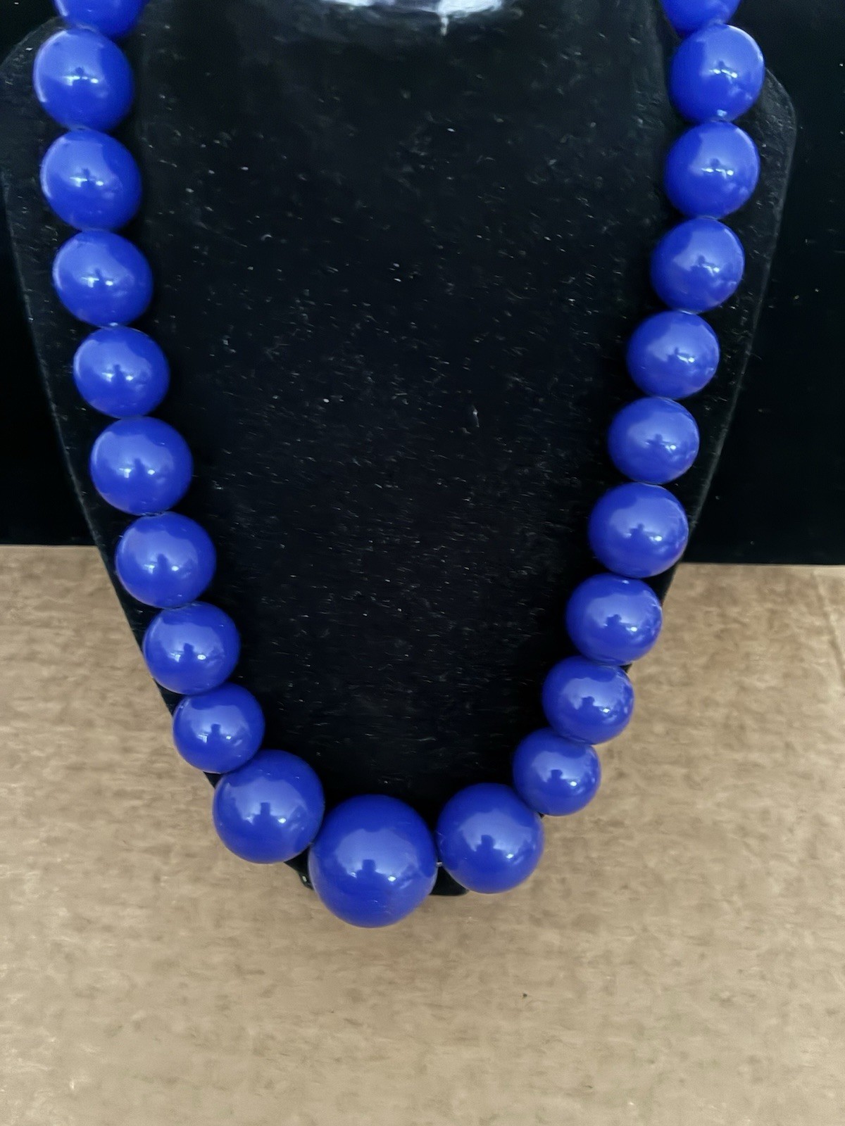 Xhilaration Blue Plastic Beaded Statement Necklace Ball/Bead Chain Adjustable