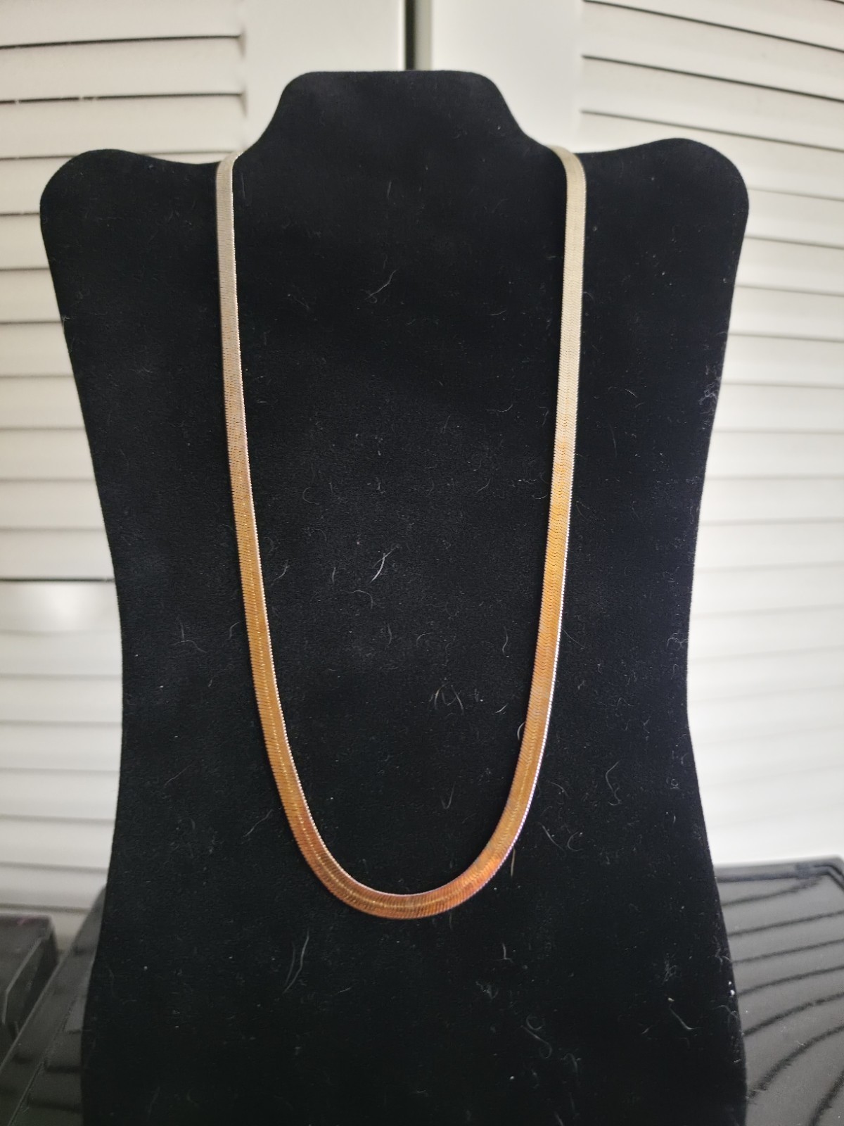 Vintage 14K Gold Filled Herringbone Chain Necklace 24” Faded Unique look