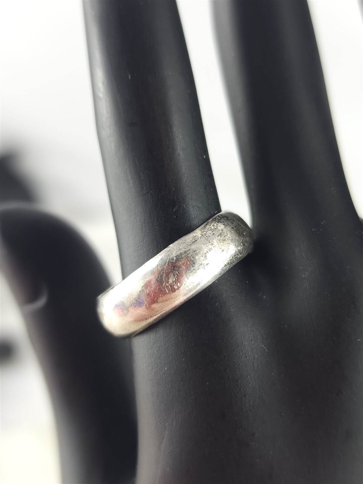 SX Vintage Sterling Silver Smooth Band Ring Size 7- 2.2 Grams