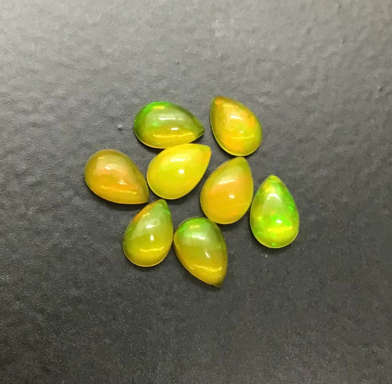 Ethiopian Yellow Opal AAA Natural Pear Flat Back Loose Gemstone For All Jewelry