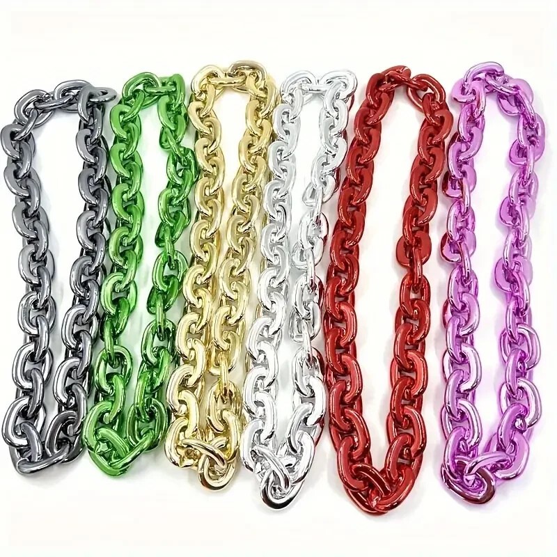 32In 80cm Hip Hop Thick Acrylic Cuban Link Chain Fashion Necklace Jewelry