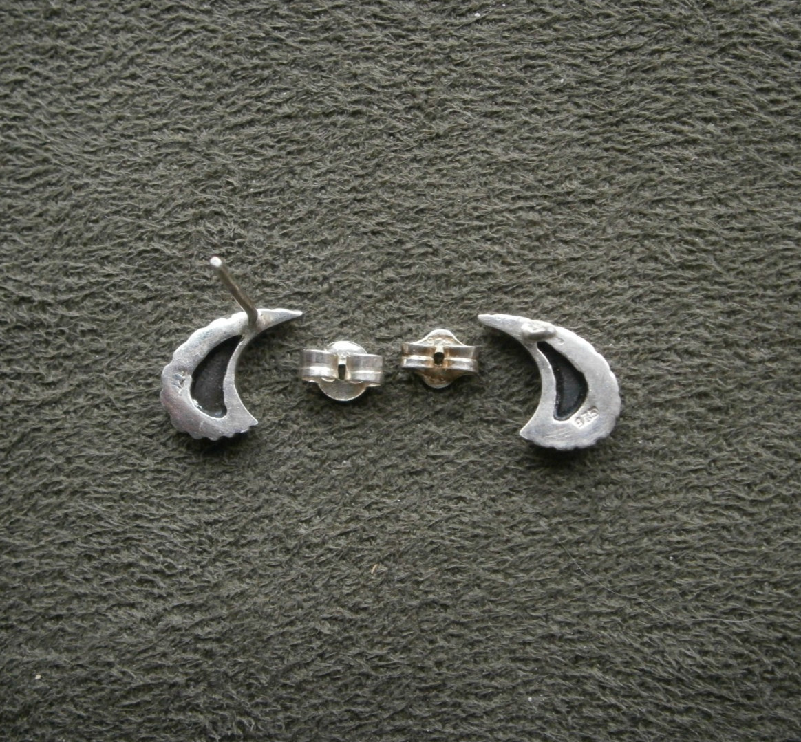 Different Color Unknown Stone Vintage Sterling Silver Post Stud Earrings 1.2g