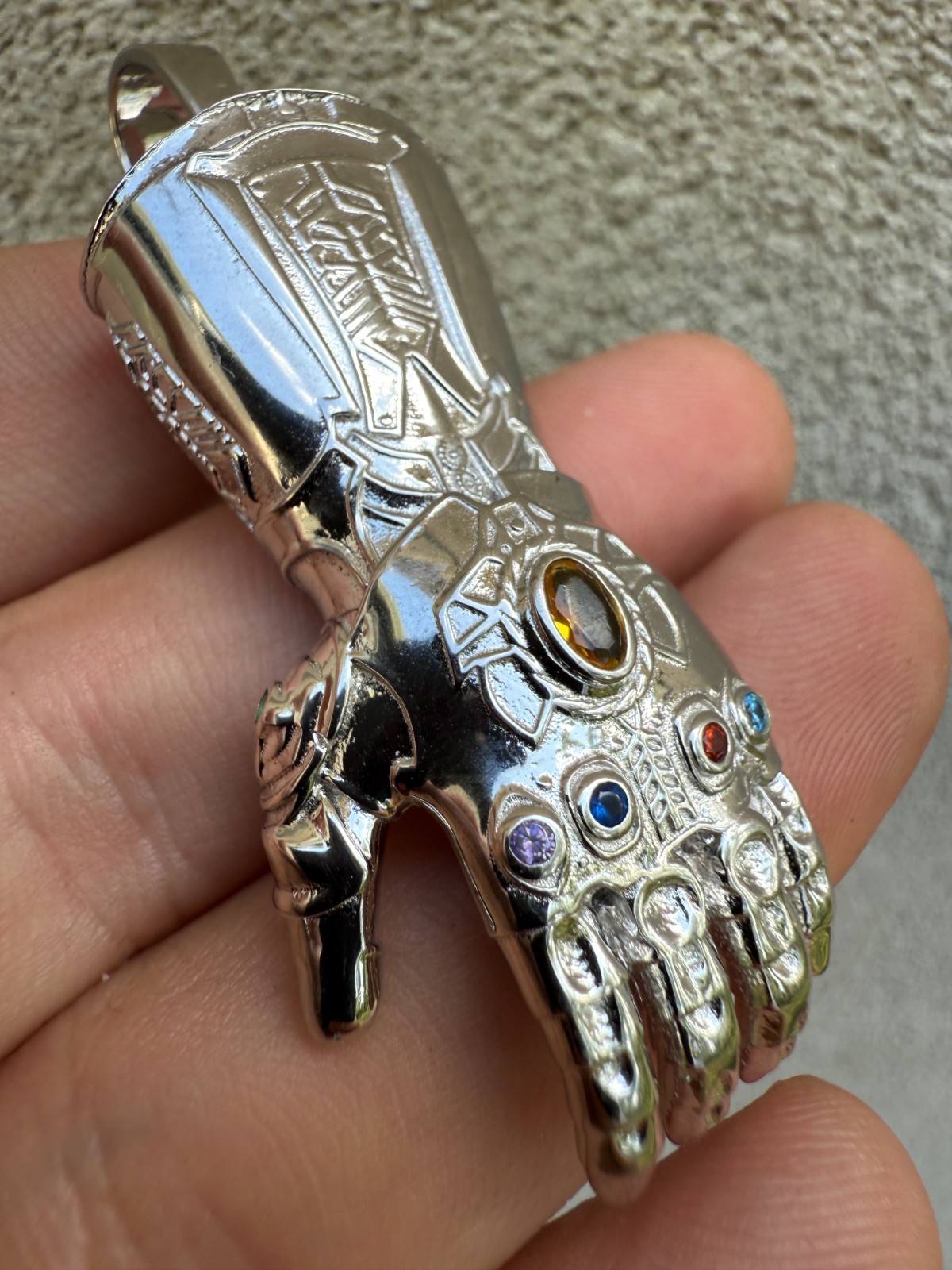 Limited Edition Thanos Infinity Hand Glove Gauntlet 925 Sterling Silver Pendant