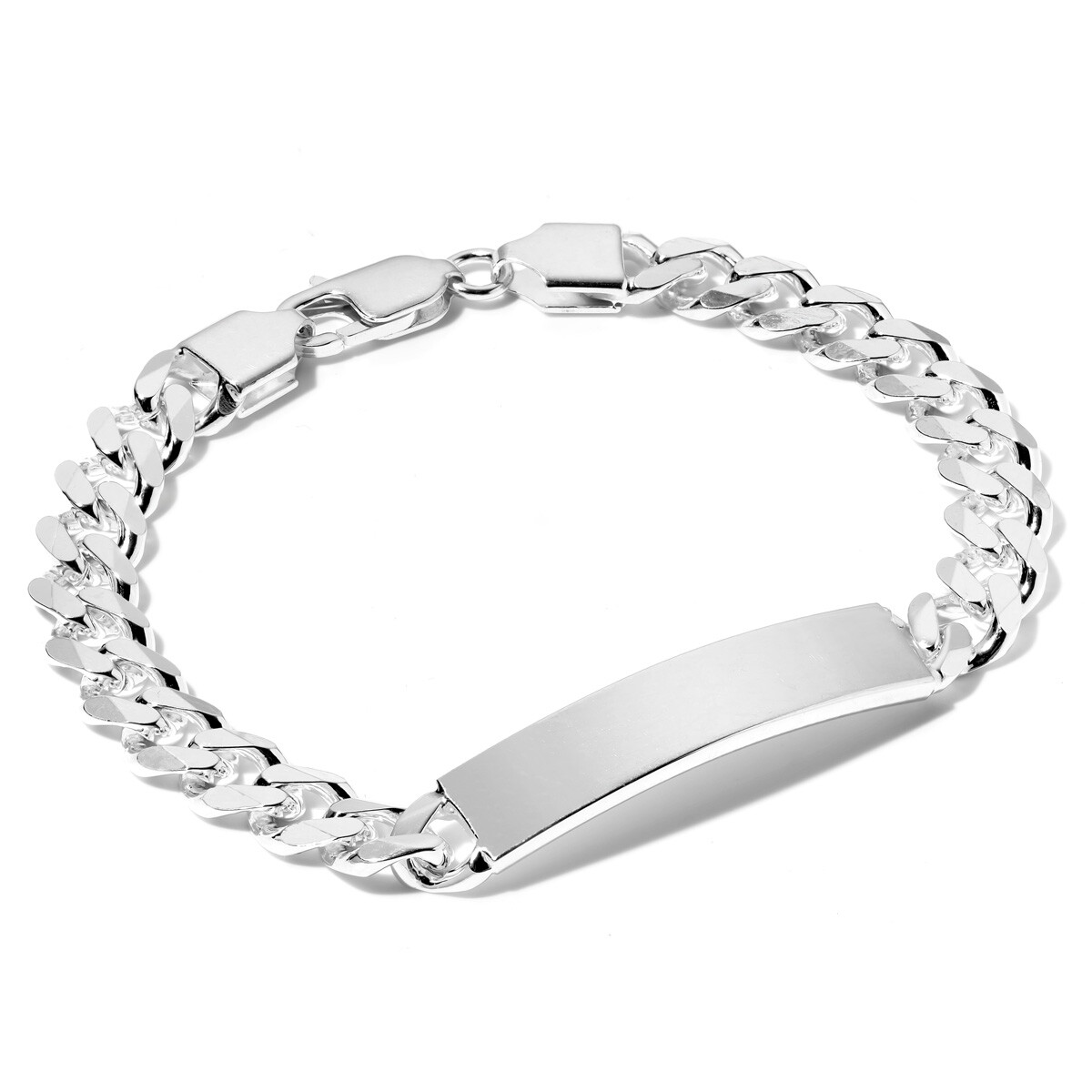 STERLING SILVER CURB ID BRACELETS FREE ENGRAVING IDENTITY LADIES GENTS BABY BOX
