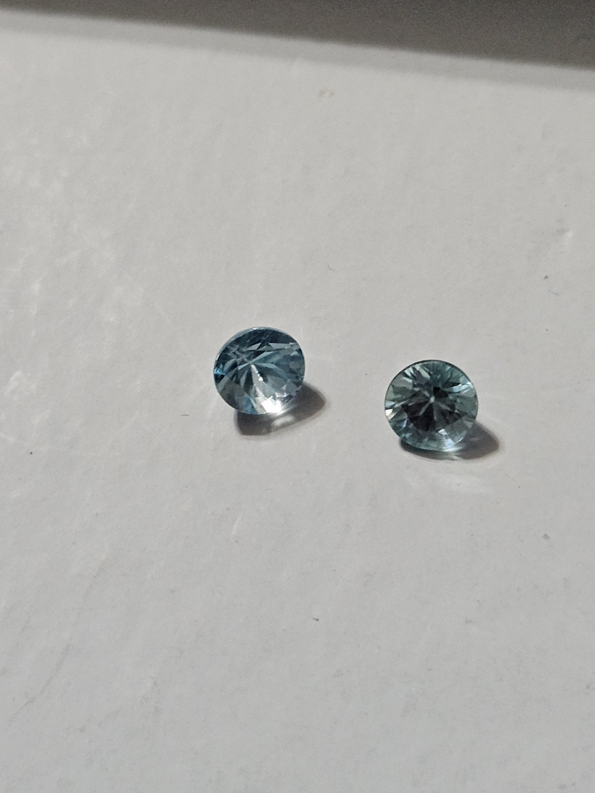 Lot Of 2 5mm Round D/C Blue Zircon Diamond New .50CTW New Jewerly Making