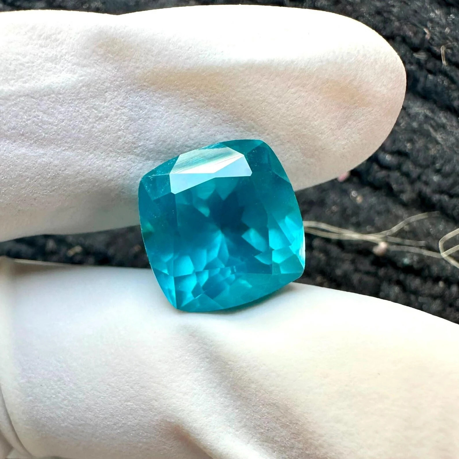 Natural Certified Blue Green Paraiba Tourmaline 14.20 Ct Cushion Cut Loose Gems